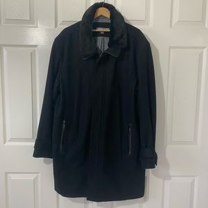 Boulevard Club Faux Fur Collar Black Peacoat